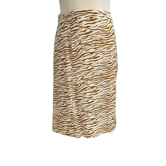 1X Brown and White Zebra Skirt Animal Trendy Plus Size Bold Exotic Festival Soft - Picture 4 of 7